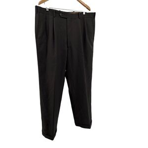 Sette Ponti Wool Dress Suit Pants‎ W40 Brown Pleated Cuffed Mens